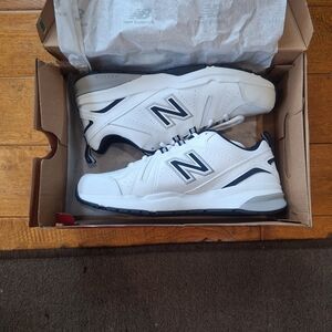 New Balance Men's White and Black Sneakers
